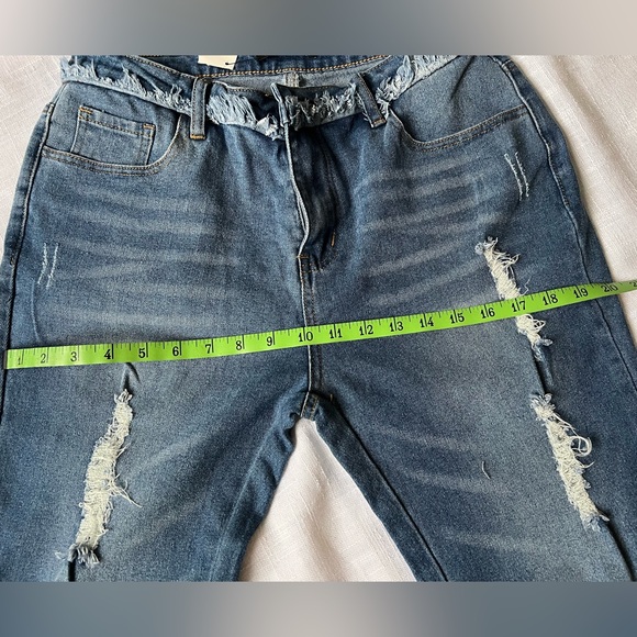 Banjul Frayed Asymmetrical Frayed “Preloved” Jeans Size:Large - Picture 7 of 9